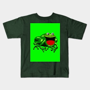 Frog Comic Abstract Whimsical Psychedelic Print Kids T-Shirt